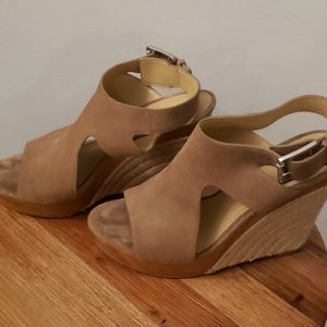 Michael Kors tan Suede Wedge